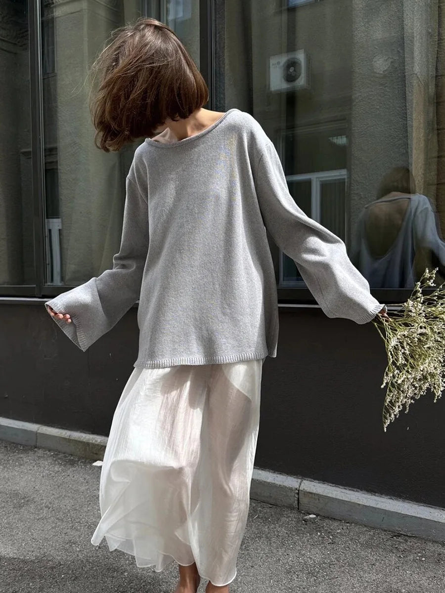OPEN-BACK RELAXED SWEATER