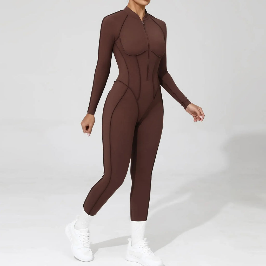 ZIPPER LONG JUMPSUIT