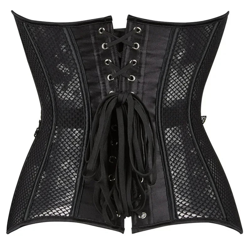 NOIR LACE MESH CORSET
