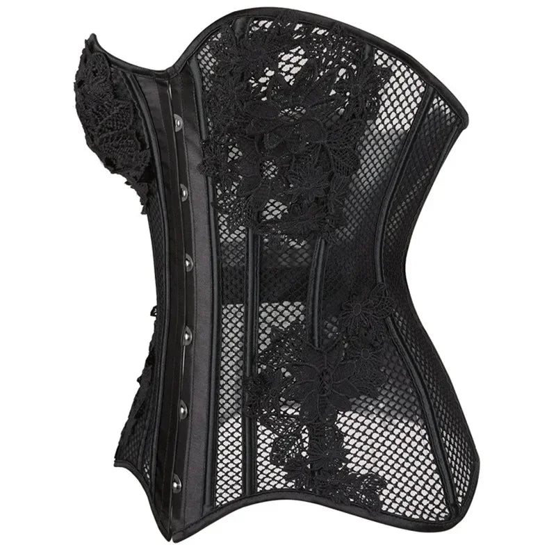 NOIR LACE MESH CORSET