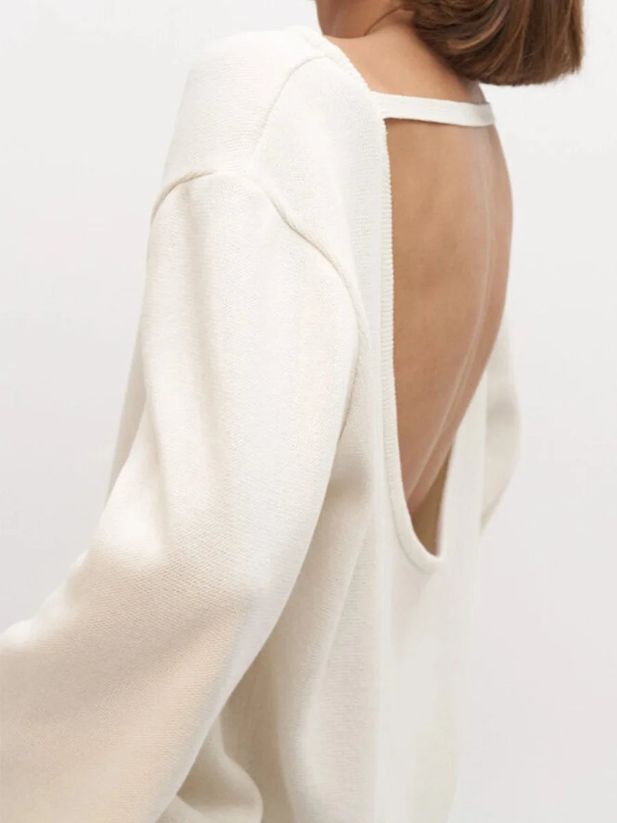 OPEN-BACK RELAXED SWEATER