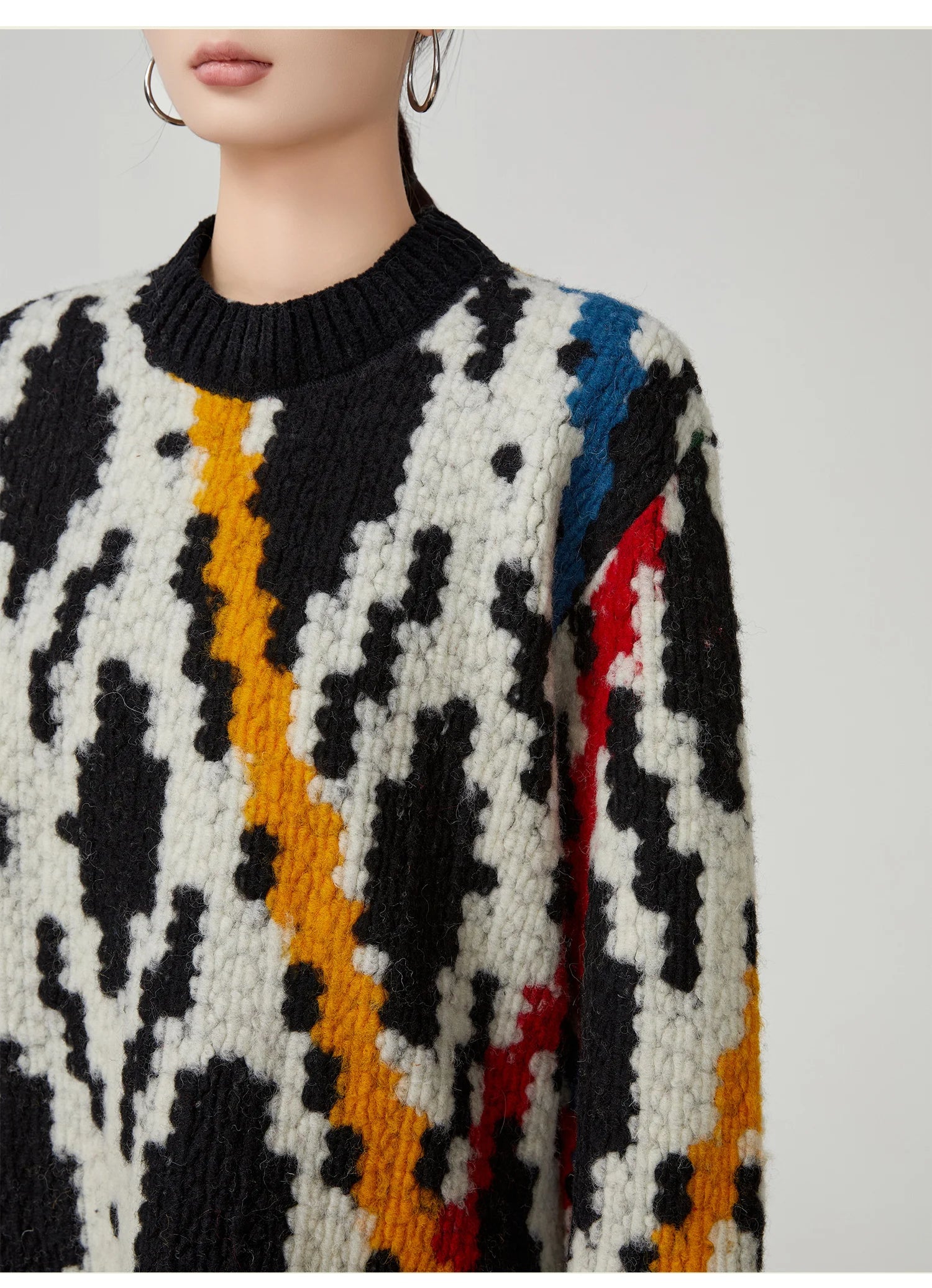IKAT FRINGE OVERSIZED SWEATER