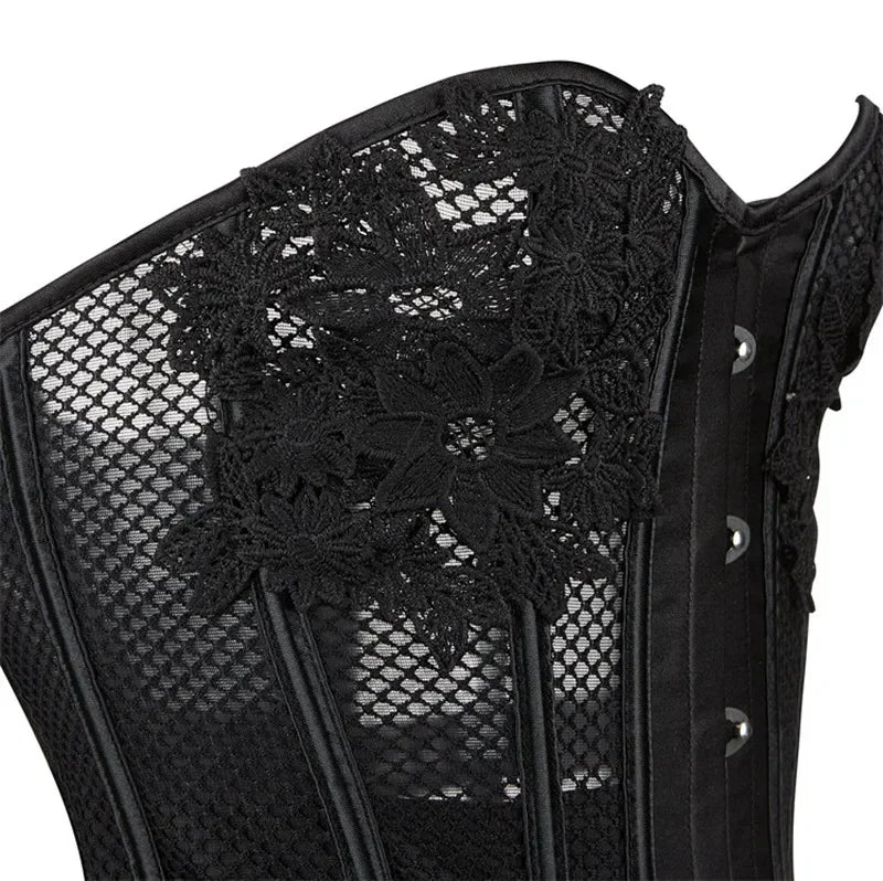 NOIR LACE MESH CORSET