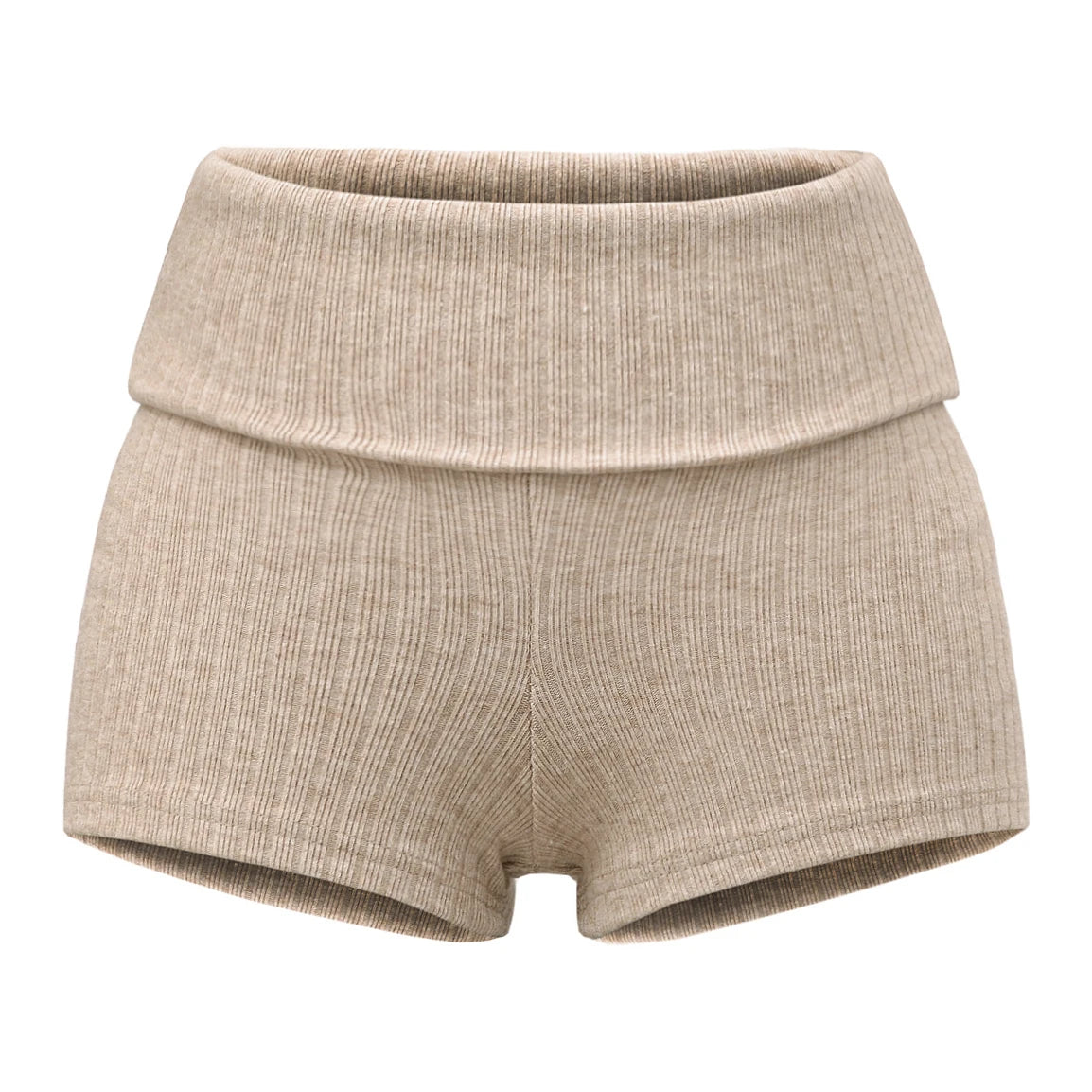 RIBBED HIGH-WAIST KNIT SHORTS