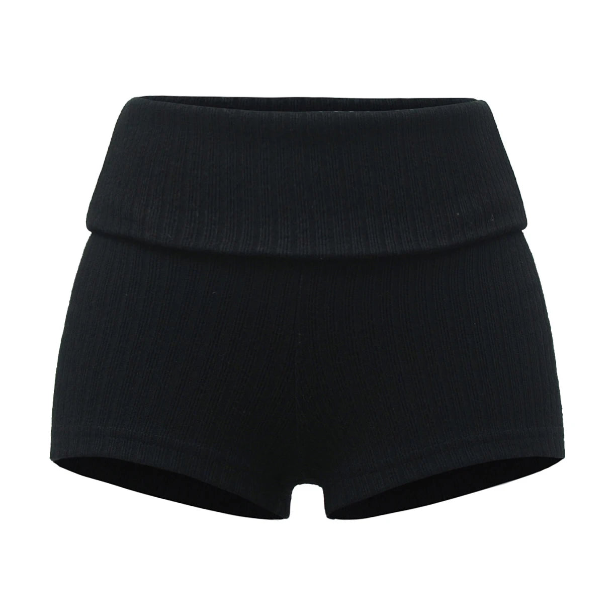 RIBBED HIGH-WAIST KNIT SHORTS