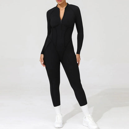 ZIPPER LONG JUMPSUIT