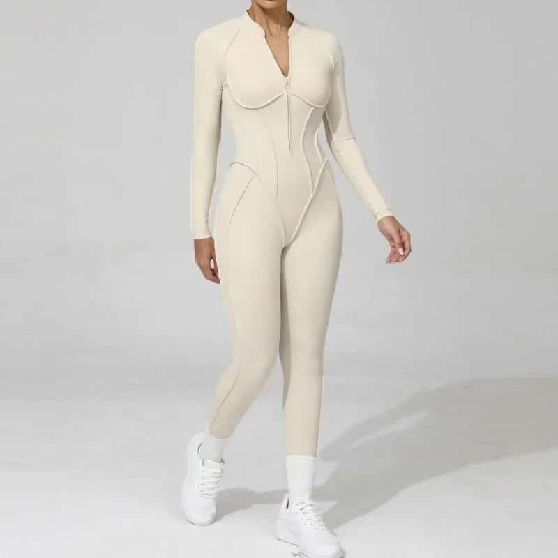 ZIPPER LONG JUMPSUIT