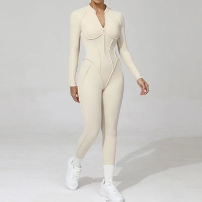 ZIPPER LONG JUMPSUIT