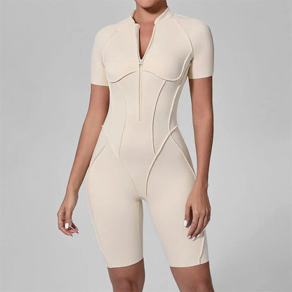 ZIPPER SHORT JUMPSUIT