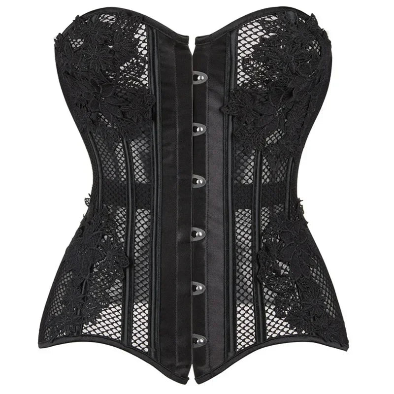 NOIR LACE MESH CORSET