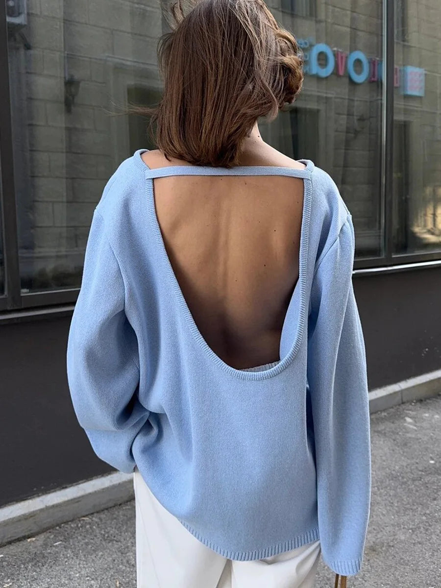 OPEN-BACK RELAXED SWEATER