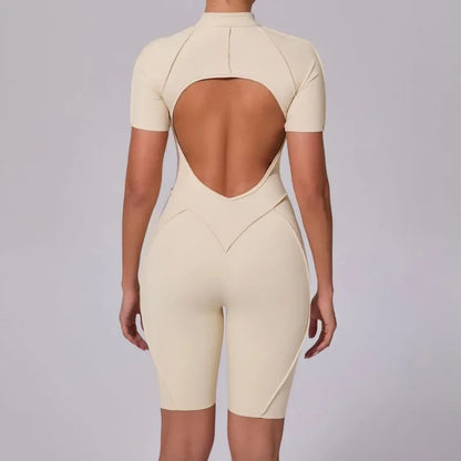 ZIPPER SHORT JUMPSUIT